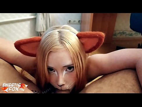 ❤️ कित्सुने तिच्या तोंडात डिक आणि कम गिळले ❤️  आमच्याकडे mr.milf-nut-net.ru ❌